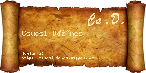 Csucsi Dénes névjegykártya