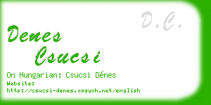 denes csucsi business card